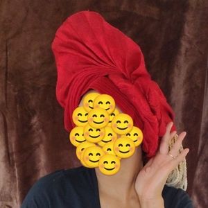 Aso-oke auto gele head wrap, wine red